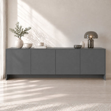 Graphite matte Silk interieurfolie op dressoir in woonkamer