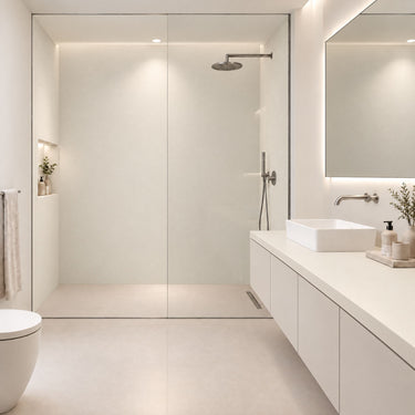 Kast gewrapt met Canvas gebroken witte interieurfolie